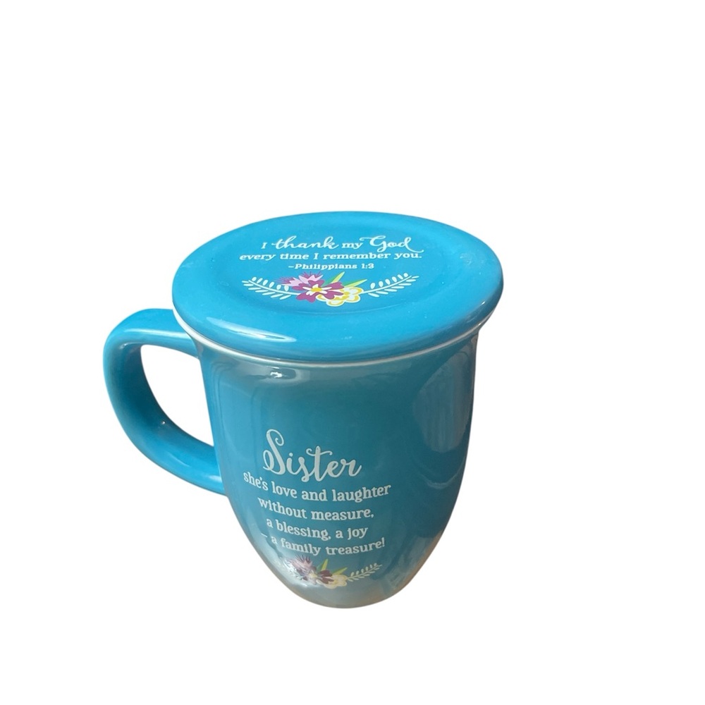 Sister Blue Mug with Inspirational Quote